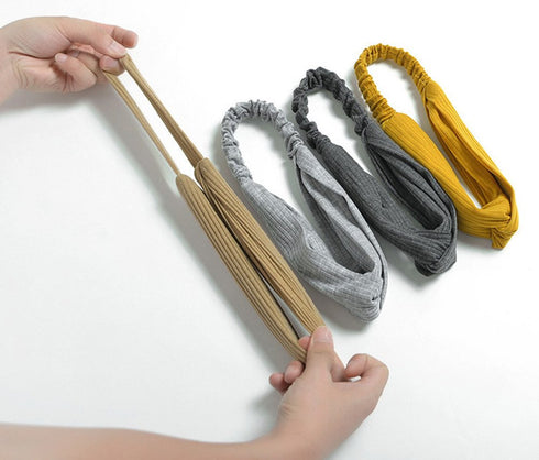 QandSweet Women's and Little Girls' Stretchy Headbands, 8 Pack (8 Colors, 40-52CM) for Fashion & Sports
