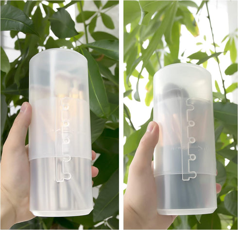 OCHEAL Retractable Makeup Brush Holders, Clear Travel Makeup Brush Case, Dustproof Storage for Women and Girls Makeup