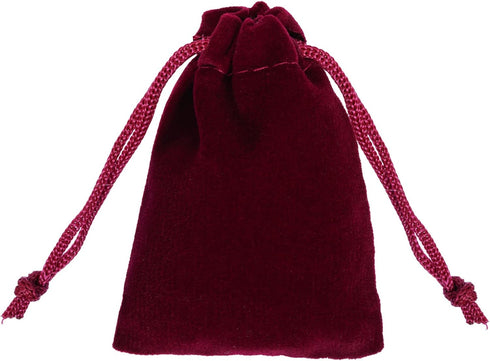 Nydotd 100pcs Velvet Cloth Jewelry Pouches, 2 X 2.8 inch Drawstring Bags for Christmas Candy Gift, Wine Red