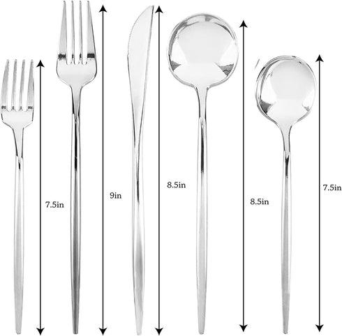 Nicole Fantini (96) Elegant Novelty Silver Salad Forks, Teaspoons And Knives
