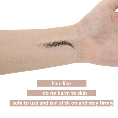 Maitys 12 Sheets 4D Hair Like Waterproof Eyebrow Tattoos, Temporary Transfer Brows Decal for Women