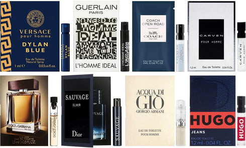 High End Designer Fragrance Sampler Set for Men - Pack of 8 Sample Vials