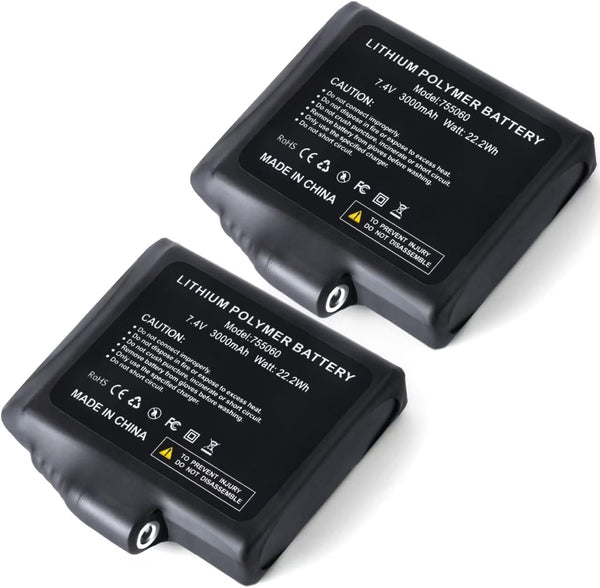 OASIDOS 22.2WH 7.4V Battery Pack for Heated Gloves, Rechargeable Li-Polymer Replacement Set Compatible