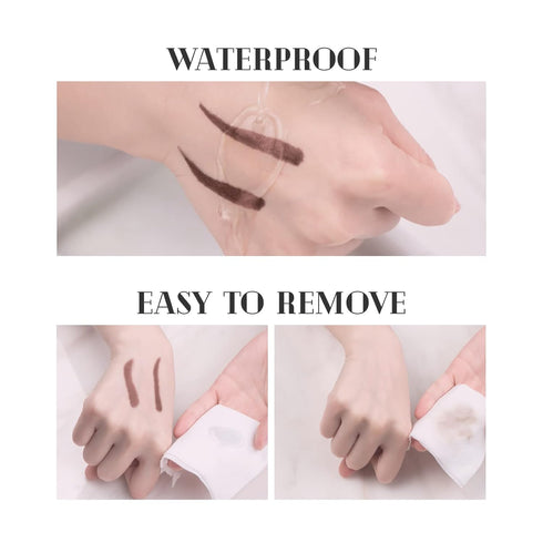 Double Ended Eyebrow Pencil, Waterproof Natural Brow Enhancing Pen, Long Lasting Eye Makeup, Black, Pack of 1
