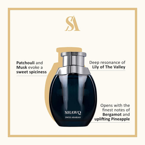 Swiss Arabian Shawq EDP Spray Fragrance, 3.4 Oz - Luxury Products from Dubai
