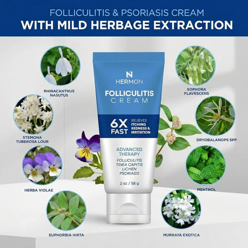 Hermon Folliculitis Treatment Cream & Antifungal Soap with Tea Tree Oil: Effective Treatment for Folliculitis Scalp