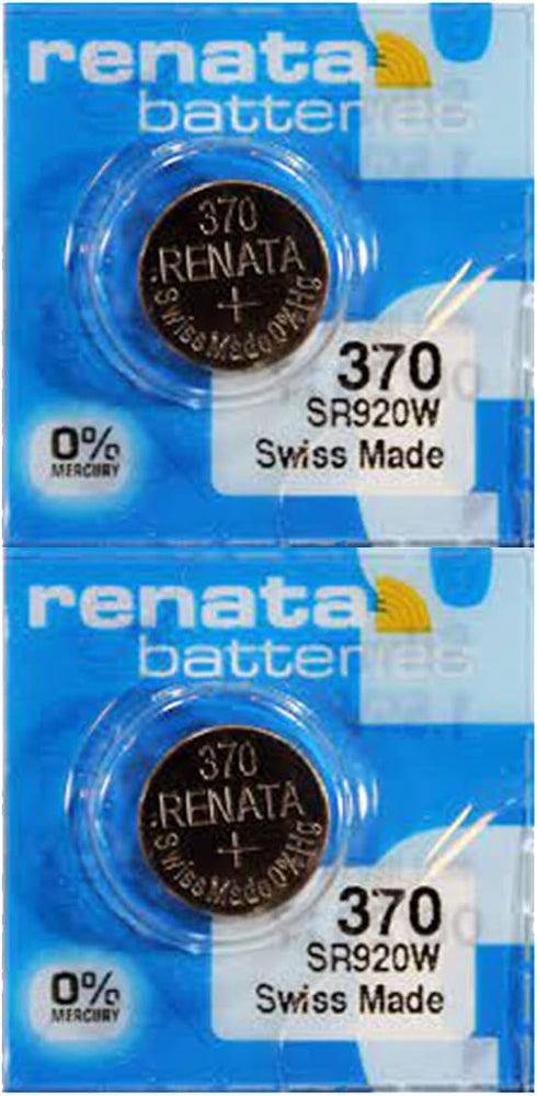 Renata 370 SR920W Batteries - 1.55V Silver Oxide 370 Watch Battery (2 Count)