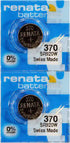 Renata 370 SR920W Batteries - 1.55V Silver Oxide 370 Watch Battery (2 Count)