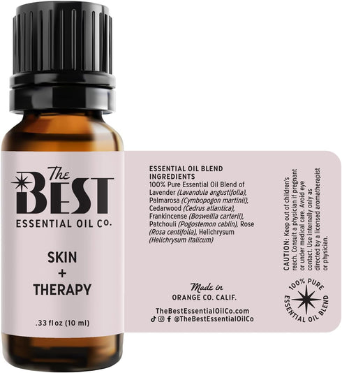 The Best Skin + Therapy Essential Oil Blend, 100% Pure & Natural for Aromatherapy, Diffuser, Spa (10 ml)