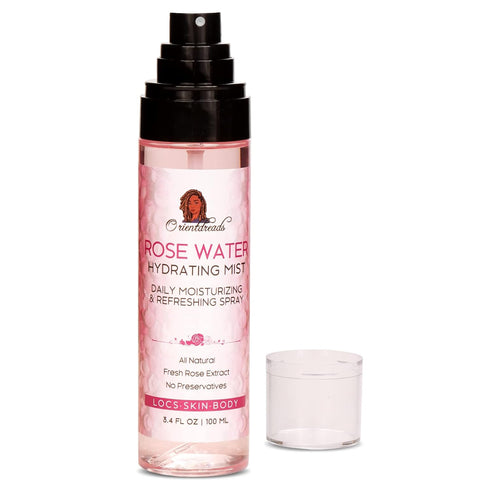 Moisturizing Refreshing Spray for Locs - Rose Water Peppermint Hair Scalp Moisturizer, 3.4oz