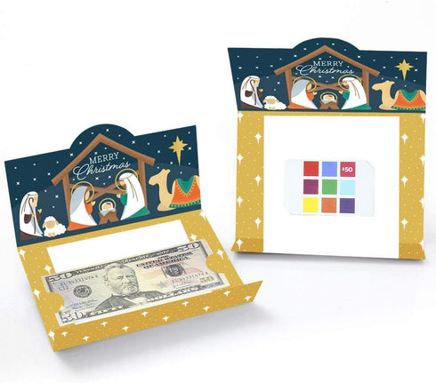 Set 8 Big Dot of Happiness Holy Nativity - Manger Scene Religious Christmas Money and Gift Card Holders
