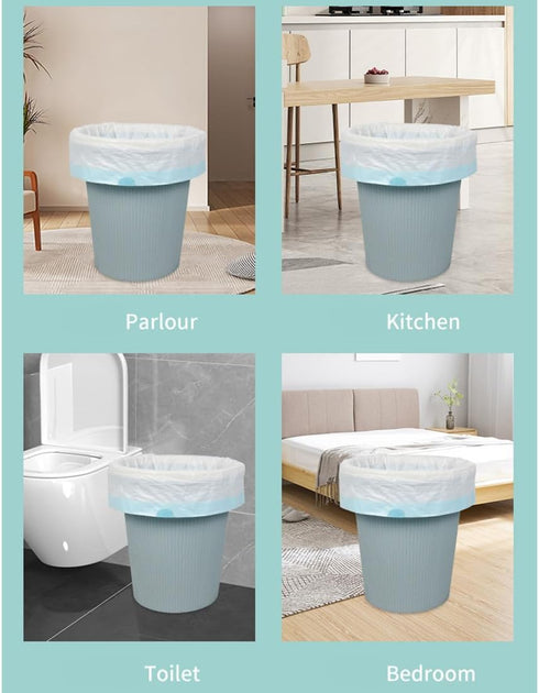 TsuvyXeg 4 60 Count Drawstring Trash Bags Gallon Garbage Rubbish Wastebasket Strong Heavy Duty Bags for Kitchen Bedroom