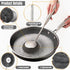 Yajouwin 7Pcs Set 1 Brushes,1 Brushes,4 Pads,1 Steel Wool Scrubber with Handle: Stainless Steel Scrubber Brush Long