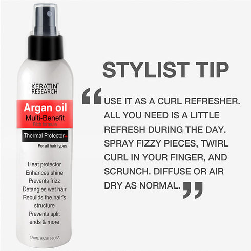 Thermal Heat Protector Hair Spray - Enhances Shine, Eliminates Frizz, Protects Hair from High Heat, Prevents Split Ends
