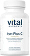 Vital Nutrients Iron Plus C | 100 Capsules Vegan Iron Supplement with 20mg Iron & 200mg Vitamin C for Energy Levels