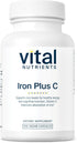 Vital Nutrients Iron Plus C | 100 Capsules Vegan Iron Supplement with 20mg Iron & 200mg Vitamin C for Energy Levels