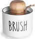 ONTUBE Ceramic Dish Brush Holder, Farmhouse Scrub Brush Holder Dishwashing Brush Stand, Soap Dispensing Kitchen Brushes
