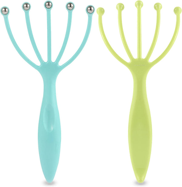 Scalp Massager, Handheld Claw Head Massager for Deep Relaxation & Stress Reduction in Office Home SPA (Blue and Green)