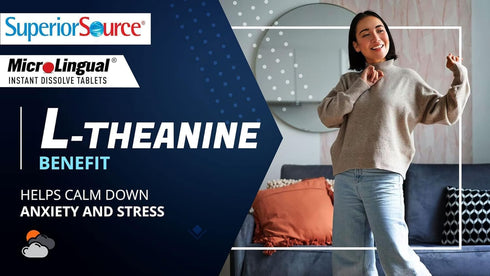 Superior Source L-Theanine 200 mg Supplement for Brain Health Support, Better Sleep & Daily Energy - 100 Tablets