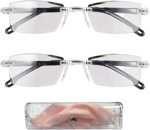 PKRFCJ 2 Pcs of Auto Focus Glasses, Intelligent Zoom Anti-Blue Light Presbyopia Glass