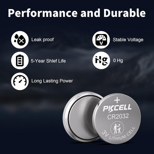 PKCELL CR2032 20-Pack 2032 CR2032 3V Batteries High Capacity Battery Lithium Coin Battery, Compatible with Key Fob, Tea