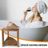 BHNJUTM 14.5 Corner Shower Stool in,Shower Foot Rest with Storage Shelf, Shower Shaving Stool for Shaving Legs, Shower