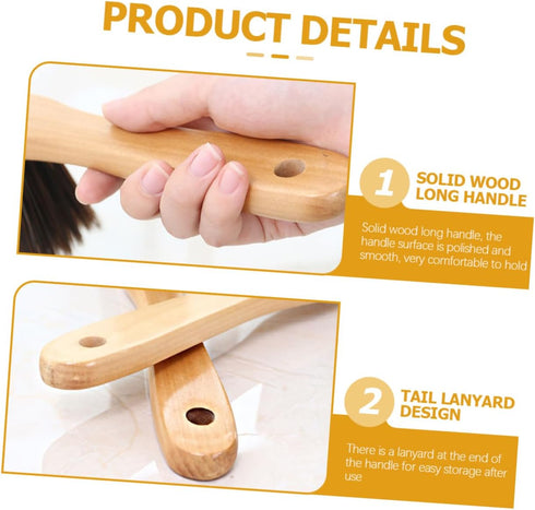 Hand Broom Brush, 3pcs Hand Broom with Wood Handle, Soft Whisk Broom for Cleaning Counter Furniture Carpet