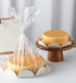 Mistari Clear Plastic Bake Bags, Cellophane Treat Bags for Bakery Gift Packaging, 20 Pack with Gold Ribbon
