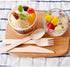 KongKwan Wooden Cutlery Set - 6 Pairs (18 Pcs) of Sturdy Natural Wood Disposable Cutlery for Camping, Travel