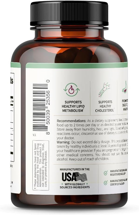 Snap Supplements Cholesterol Health - 60 Capsules, Support Healthy Cholesterol Levels and Heart Health