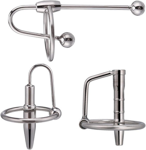 Male Metal Urethral Sounding Penis Plug Set 3PCS Urethral Sounds Toys Different