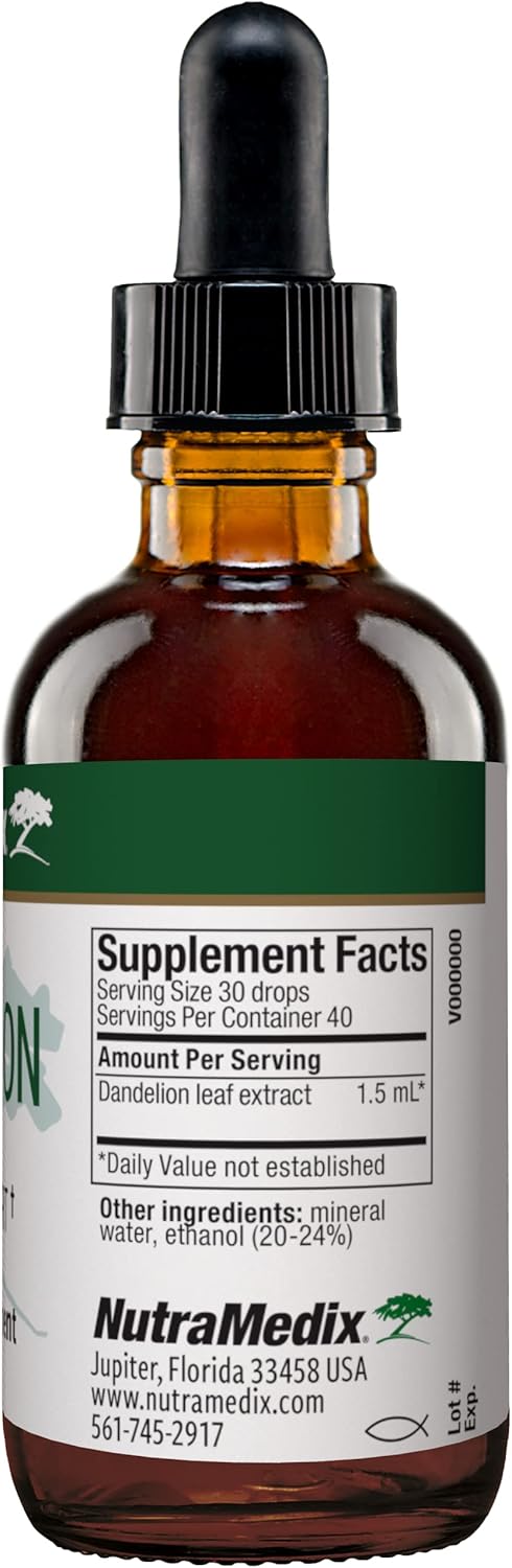 NutraMedix Dandelion Detox Support - Tincture for Liver Health + Gut Health + Antioxidant Support - Dandelion Leaf Liver Support Supplement for Daily Use (60ml)