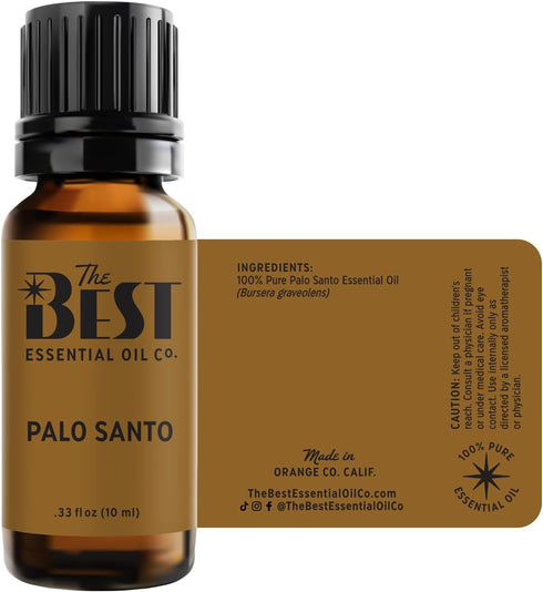 The Best Palo Santo Essential Oil - Premium Grade, 100% Pure & Natural for Aromatherapy, Diffuser, Spa, 10 ml