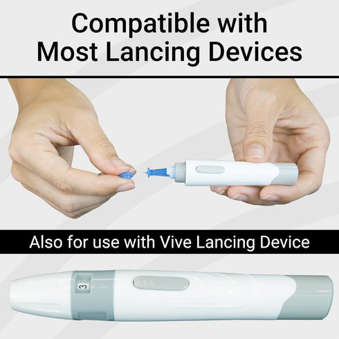 Vive Easy-Twist Lancets, 300 Count 30 Gauge Disposable Finger Pricker Needle Pen for Diabetes Testing