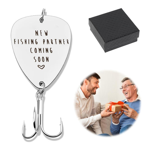 hoeslaw Pregnancy Announcement Gifts, Fishing Hook with Box for Surprise Announcement Present, Special