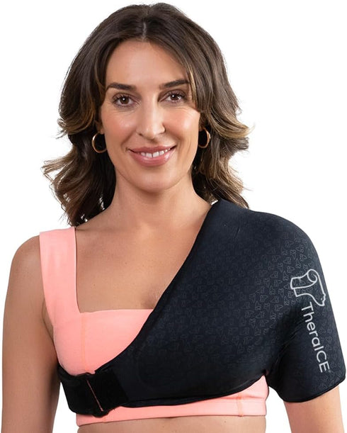 TheraICE Shoulder Ice Pack Wrap, Reusable Cold Therapy Compression for Rotator Cuff & Shoulder Pain Relief