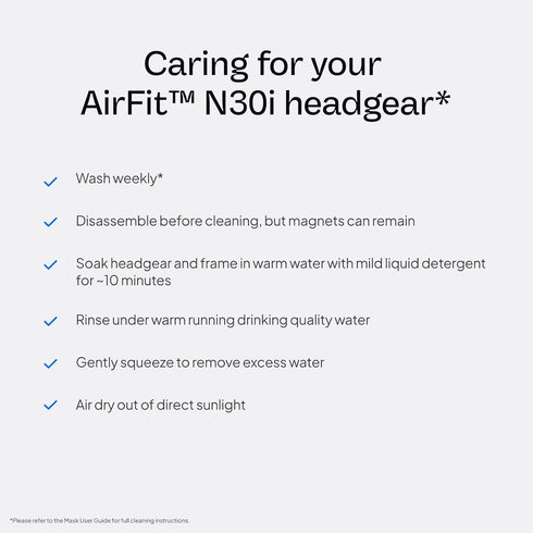 N30i/P30i Resmed AirFit Headgear - CPAP Nasal Mask Replacement Head Strap Gear - CPAP Parts & Accessories