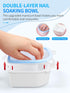 Nail Soaking Bowl 2PCS Set, Gel Polish Dip Powder Remover Manicure Bowl with Triangle Cuticle Peeler and Stainless