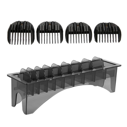 Rectangular Plastic Comb Storage Box, 10 Grid Clipper Guard Holder with Universal Base Tools for Barbershop