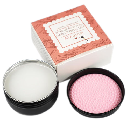 Makeup Brush Sponge Soap Cleaner, Silicone Scrubber Cleaning Mat (Small, 2.12 oz)
