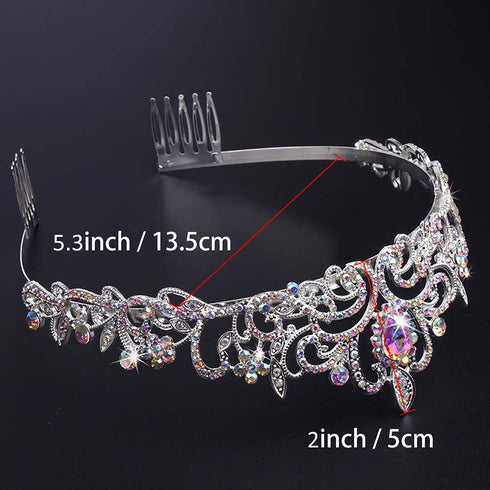 Tiaras & Crowns - Crystal AB Rhinestone Princess Tiara for Women and Girls, Birthday Crown