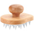 Scalp Massager Shampoo Brush, Wooden Wet and Dry Hair Scalp Care Brush, Exfoliator with Soft Silicone Bristles