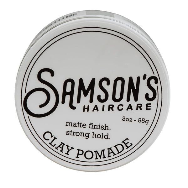 SAMSON'S HAIRCARE Matte Finish Clay Pomade - 3 oz Lightweight, Medium Hold, Water-based Hair Nourishing