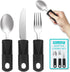 Adaptive Utensils, 3pcs for Hand Tremors, Elderly, Arthritis, Parkinsons - Easy Grip Aids, Weighted Silverware