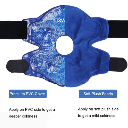 NEWGO Knee Cold Pack, 2 Pack Reusable Soft Gel Freeze Wrap for Injury, Ice Packs for Knee Surgery, Pain Relief