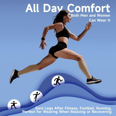 Women&Men-2/3 15-20mmhg bropite Toeless Compression Socks for Pairs Open Toe Compression stocking Support Knee High
