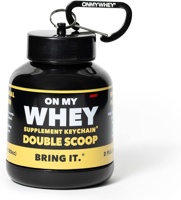 Protein Powder Container to Go - Portable Travel Water Bottle Funnel for Pre Workout Supplement Mixes & Dispenser, Mini