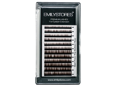 Lash Eyebrow Extensions, Brown, Thickness 0.10 mm, Length 5/6/7/8MM Mixed Sizes, One Tray