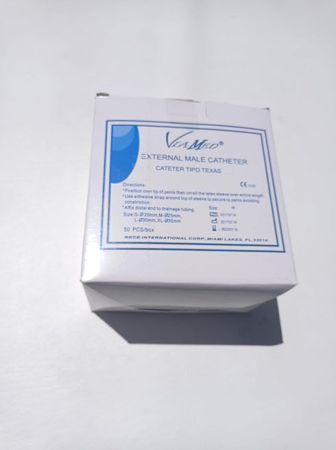 Viamed 25 mm One External Male Latex Catheter Condom Style Selfadhering Coated Strip, Size M