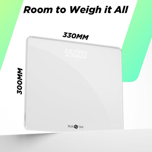 550lb Digital Bathroom Scale, Ultra-Wide Platform with Large LED Bezel-Less Display, High Precision